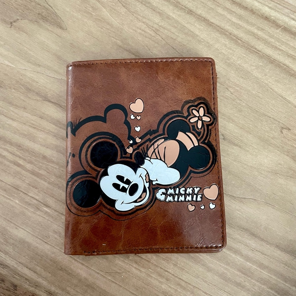 NEW Mickey Mouse & Minnie Leather Wallet (faux)